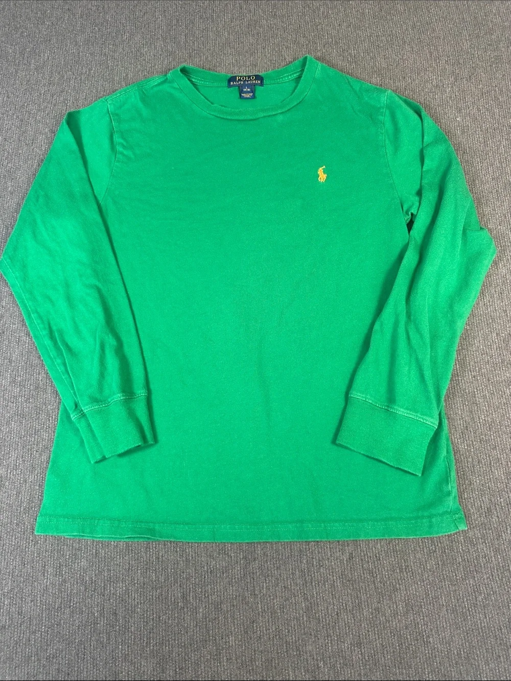 Polo Ralph Lauren Boys Size L  Green Long Sleeve Crew Neck Pony Logo T-Shirt Top